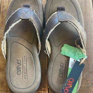 NWT Crevo Men's Dark Brown Flip-Flops